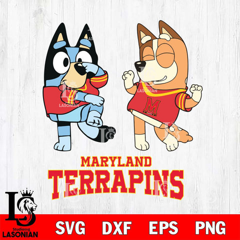 Maryland Terrapins Bluey Chilli Sport Svg Eps Dxf Png File, Digital Download, Instant Download