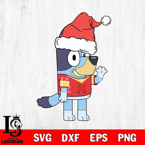 Maryland Terrapins Bluey Christmas Svg Eps Dxf Png File, Digital Download, Instant Download