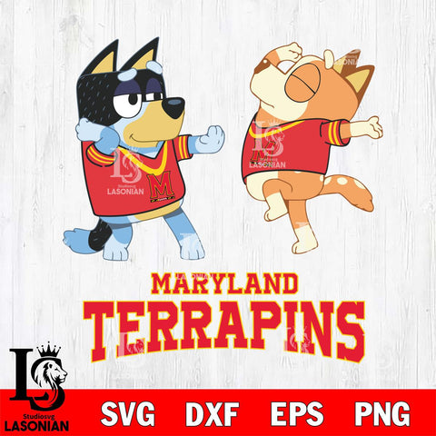 Maryland Terrapins Bluey Dance Svg Eps Dxf Png File, Digital Download, Instant Download