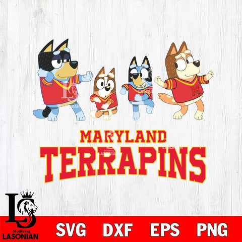 Maryland Terrapins Bluey Dance Mode Squats Svg Eps Dxf Png File, Digital Download, Instant Download