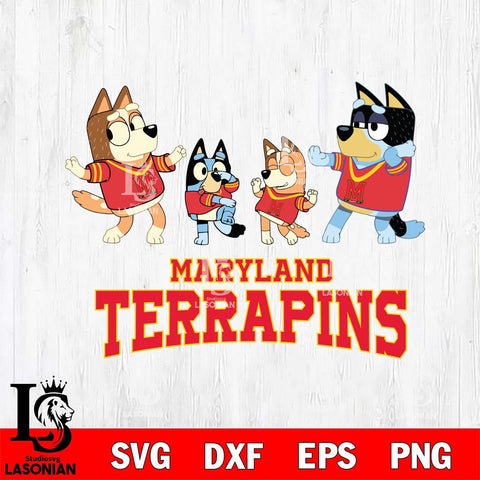 Maryland Terrapins Bluey Dance Squats Svg Eps Dxf Png File, Digital Download, Instant Download