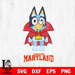 Maryland Terrapins Bluey Dracula Halloween Svg Eps Dxf Png File, Digital Download, Instant Download