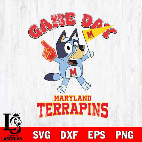 Maryland Terrapins Bluey Game Day Svg Eps Dxf Png File, Digital Download, Instant Download