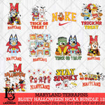 Maryland Terrapins Bluey Halloween NCAA 12 SVG Eps Dxf Png File, Bundle NCAA svg, Digital Download, Instant Download