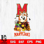 Maryland Terrapins Bluey Halloween NCAA Svg Eps Dxf Png File, Digital Download, Instant Download