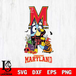 Maryland Terrapins Bluey Halloween NCAA 2 Svg Eps Dxf Png File, Digital Download, Instant Download