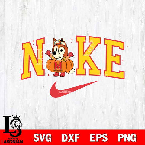Maryland Terrapins Bluey Halloween Nike NCAA Svg Eps Dxf Png File, Digital Download, Instant Download