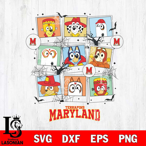 Maryland Terrapins Bluey Halloween Sport Svg Eps Dxf Png File, Digital Download, Instant Download