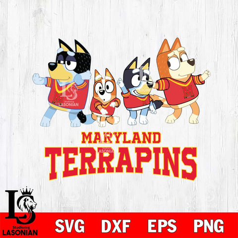 Maryland Terrapins Bluey Mode Dance Squats Svg Eps Dxf Png File, Digital Download, Instant Download