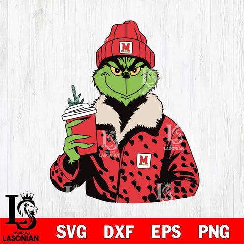Maryland Terrapins Boujee Grinch 12 Svg Eps Dxf Png File, Digital Download, Instant Download