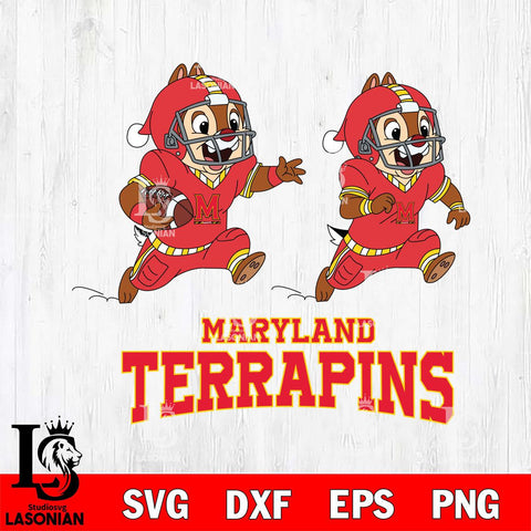 Maryland Terrapins Chip & Dale Football Cricut,Christmas SVG DXF EPS PNG FILE, NCAA Digital Download,Instant Download, Silhouette