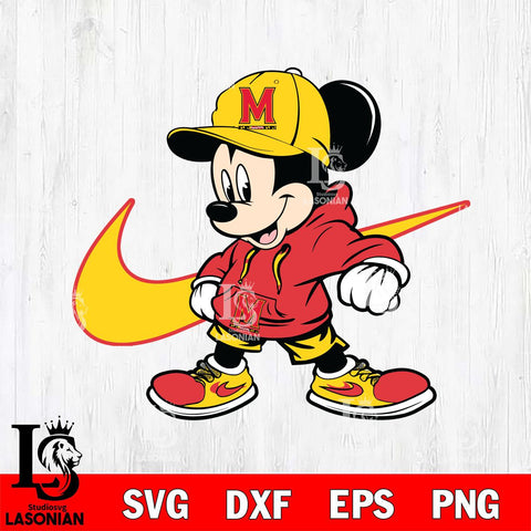 Maryland Terrapins Cool Mickey Mouse Svg Eps Dxf Png File, NCAA svg, Digital Download, Instant Download