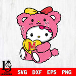 Maryland Terrapins Cute Hello Kitty 3 Svg Eps Dxf Png File, Digital Download, Instant Download