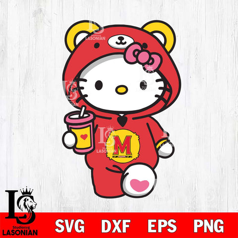 Maryland Terrapins Cute Hello Kitty Svg Eps Dxf Png File, Digital Download, Instant Download