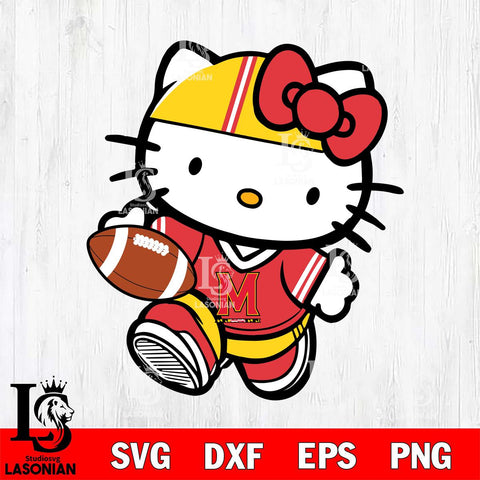 Maryland Terrapins Cute Hello Kitty Football 9 Svg Eps Dxf Png File, NCAA svg, Digital Download, Instant Download