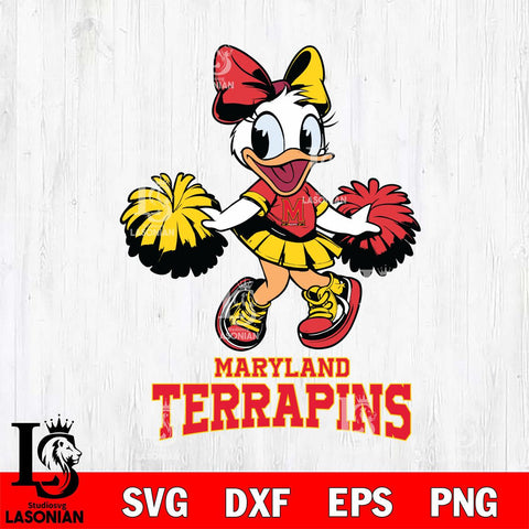 Maryland Terrapins Daisy Duck Cheerleader Disney, Svg Eps Dxf Png File, Digital Download