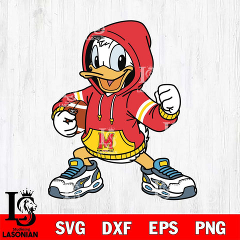 Maryland Terrapins Donald Duck Disney Christmas File Cut, NCAA SVG DXF EPS PNG FILE, Digital Download , Criucut , Silhouette
