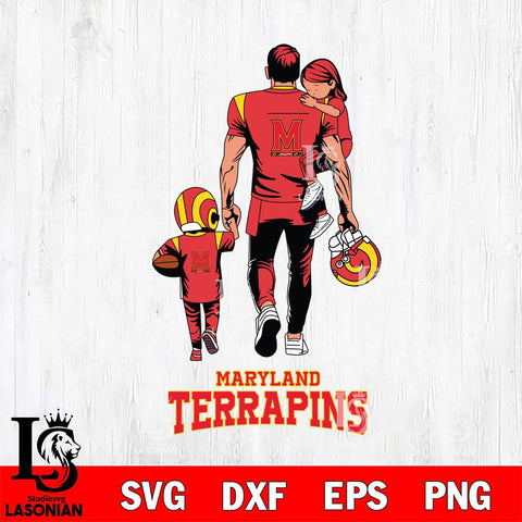 Maryland Terrapins Father And Son Football SVG DXF EPS PNG FILE,NCAA SVG, Father day Digital Download,Instant Download, Silhouette