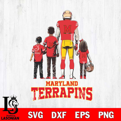 Maryland Terrapins Father Football SVG DXF EPS PNG FILE,NCAA SVG, Father day Digital Download,Instant Download, Silhouette