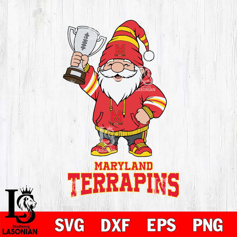Maryland Terrapins Gnome Champion File Cut, NCAA SVG, Digital Download , Criucut , Silhouette