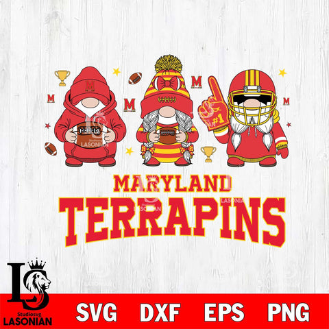 Maryland Terrapins Gnome #1 Football File Cut, NCAA SVG, Digital Download , Criucut , Silhouette