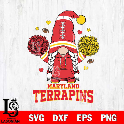 Maryland Terrapins Gnome cheerleader File Cut, NCAA SVG, Digital Download , Criucut , Silhouette