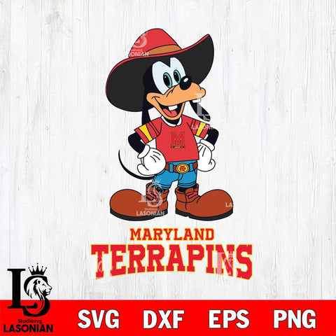 Maryland Terrapins Goofy Cowboy Sport SVG DXF EPS PNG FILE,NCAA svg ,Football Digital Download,Instant Download, Silhouette