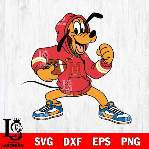 Maryland Terrapins Goofy Disney Football Christmas File Cut, NCAA SVG DXF EPS PNG FILE, Digital Download , Criucut , Silhouette