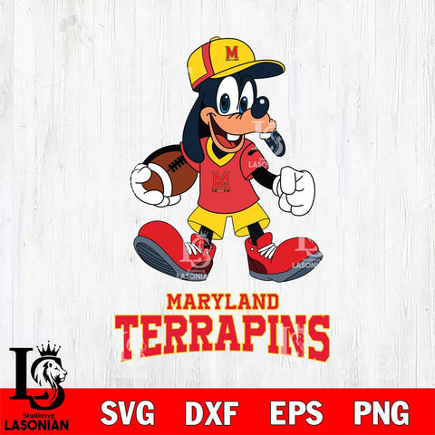 Maryland Terrapins Goofy Football Player SVG DXF EPS PNG FILE,NCAA svg ,Football Digital Download,Instant Download, Silhouette