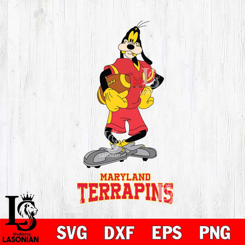 Maryland Terrapins Goofy Player SVG DXF EPS PNG FILE,NCAA svg ,Football Digital Download,Instant Download, Silhouette