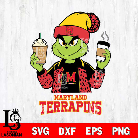 Maryland Terrapins Grinch 2 coffee Svg Eps Dxf Png File, Digital Download, Instant Download