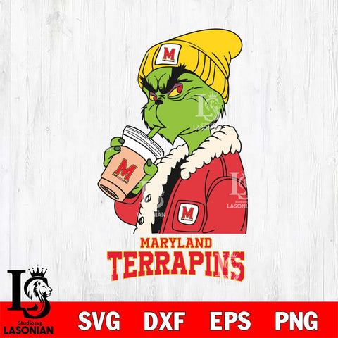 Maryland Terrapins Grinch Bougie Football Svg Eps Dxf Png File, Digital Download, Instant Download