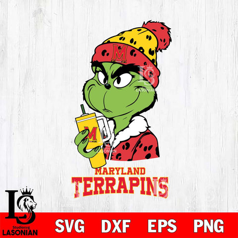 Maryland Terrapins Grinch Bougie Leopard Svg Eps Dxf Png File, Digital Download, Instant Download