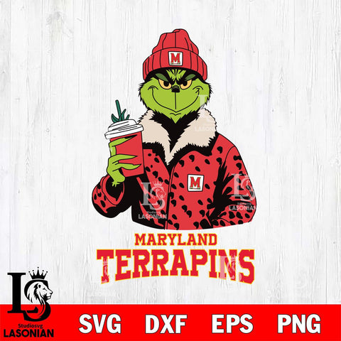 Maryland Terrapins Grinch Leopard Svg Eps Dxf Png File, Digital Download, Instant Download