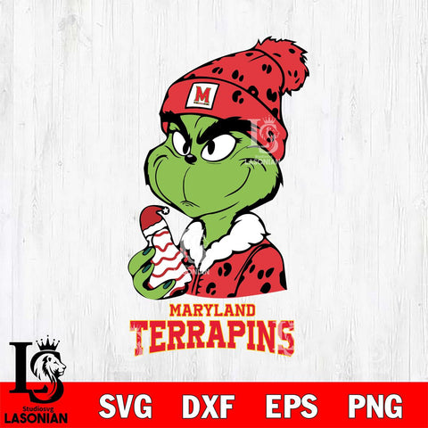Maryland Terrapins Grinch Tree Cake Svg Eps Dxf Png File, Digital Download, Instant Download