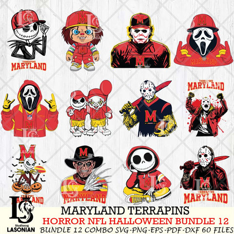 Maryland Terrapins Halloween Bundle 12 SVG Svg Eps Dxf Png File, NCAA bundle svg, Digital Download, Instant Download