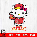 Maryland Terrapins Hello Kitty Best Fan Svg Eps Dxf Png File, Digital Download, Instant Download