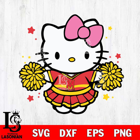 Maryland Terrapins Hello Kitty Cheerleader 10 Svg Eps Dxf Png File, Digital Download, Instant Download
