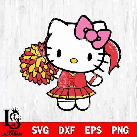 Maryland Terrapins Hello Kitty Cheerleader 12 Svg Eps Dxf Png File, Digital Download, Instant Download