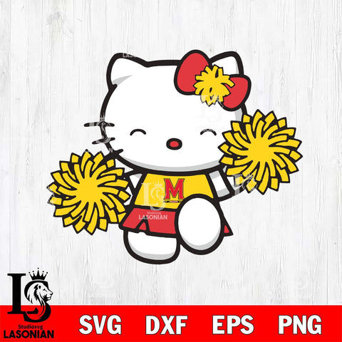 Maryland Terrapins Hello Kitty Cheerleader Svg Eps Dxf Png File, Digital Download, Instant Download