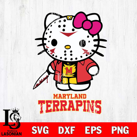 Maryland Terrapins Hello Kitty Horror 3 Svg Eps Dxf Png File, Digital Download