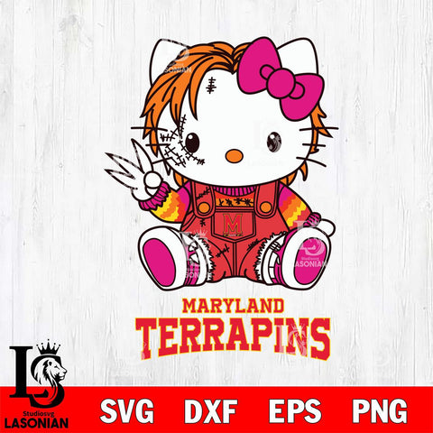 Maryland Terrapins Hello Kitty Horror Svg Eps Dxf Png File, Digital Download
