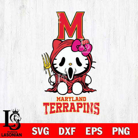 Maryland Terrapins Hello Kitty Horror 4 Svg Eps Dxf Png File, Digital Download