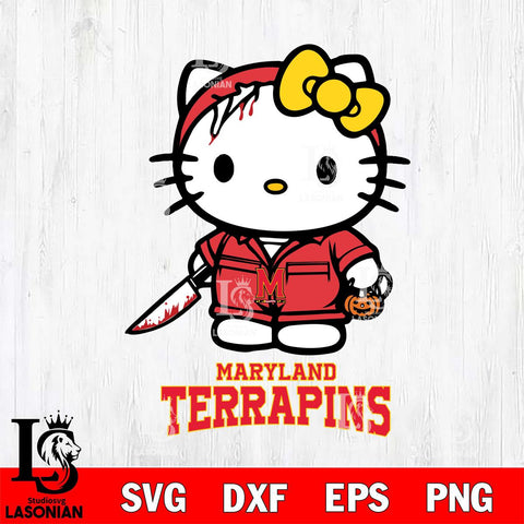 Maryland Terrapins Hello Kitty Horror 5 Svg Eps Dxf Png File, Digital Download