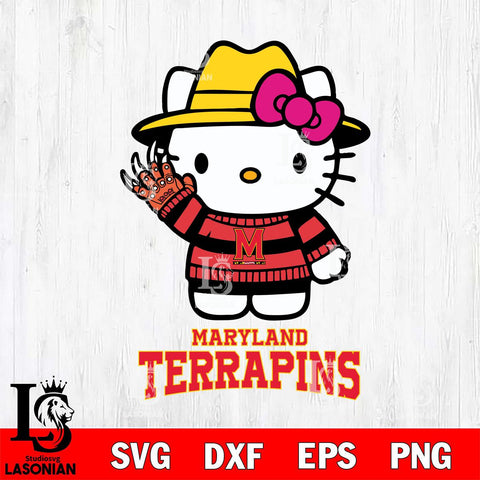 Maryland Terrapins Hello Kitty Horror 6 Svg Eps Dxf Png File, Digital Download