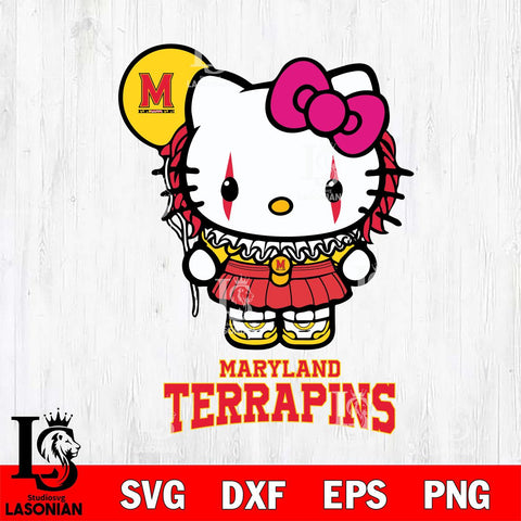 Maryland Terrapins Hello Kitty Horror 7 Svg Eps Dxf Png File, Digital Download