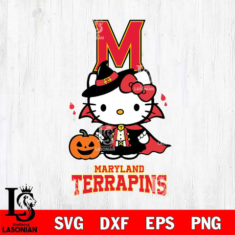 Maryland Terrapins Hello Kitty Horror 9 Svg Eps Dxf Png File, Digital Download