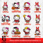 Maryland Terrapins Hello Kitty Horror NCAA Bundle 12 SVG Svg Eps Dxf Png File, Digital Download