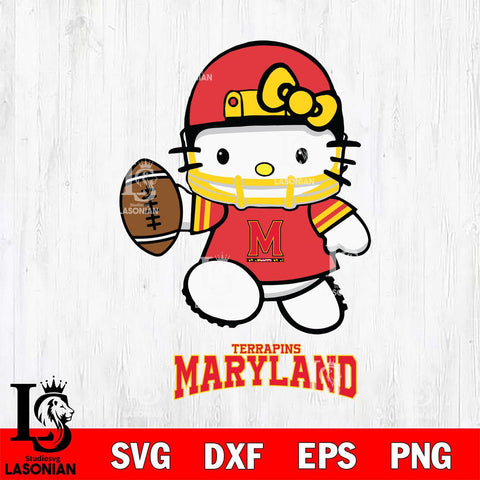 Maryland Terrapins Hello Kitty NCAA 4 Svg Eps Dxf Png File, Digital Download, Instant Download