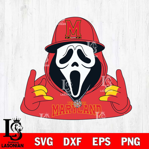 Maryland Terrapins Horror Character Ghostface Sport Svg Eps Dxf Png File, NCAA svg, Digital Download, Instant Download
